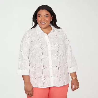 Alfred Dunner Womens Blouse In White