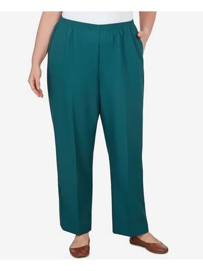 ALFRED DUNNER WOMENS COMFORT WAIST TRADITIONAL FIT STRAIGHT LEG PANTS