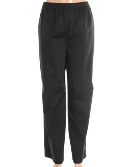Alfred Dunner Womens Flat Front Elastic Waist Casual Pants In Black