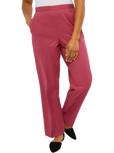 Alfred Dunner Womens High Rise Stretch Straight Leg Pants In Pink