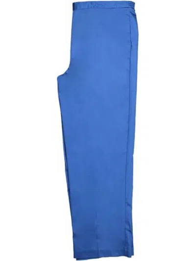 Alfred Dunner Womens Solid Cotton Ankle Pants In Blue