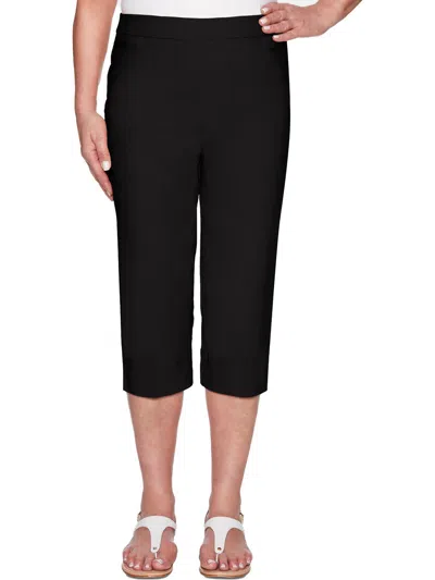 Alfred Dunner Petite Classic Allure Super Stretch Pull-on Clam Digger In Black
