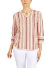 ALFRED DUNNER WOMENS TEXTURED PULLOVER SWEATER