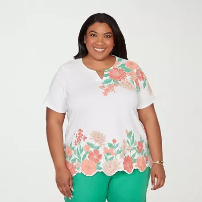 Alfred Dunner Womens T-shirt In Multi