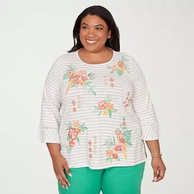 Alfred Dunner Womens T-shirt In White