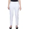 Alfred Dunner Womens Tummy Slimming Pull On Pants In White