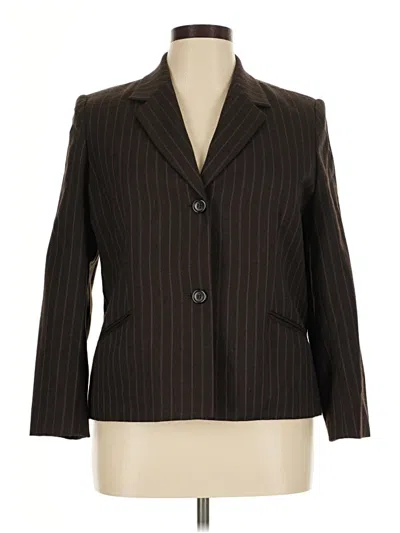 Pre-owned Alfred Dunner Wool Blazer Jacket In Brown