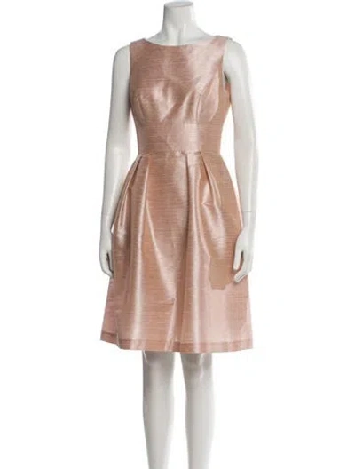 Pre-owned Alfred Sung Bateau Neckline Knee-length Dress W/ Tags In Neutral