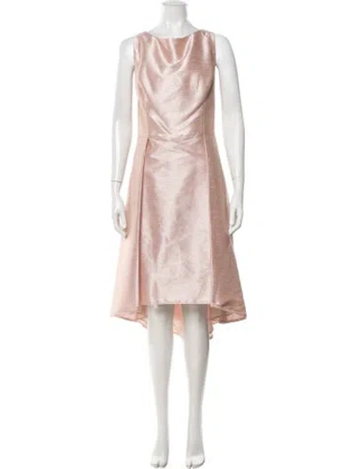 Pre-owned Alfred Sung Bateau Neckline Knee-length Dress W/ Tags In Pink