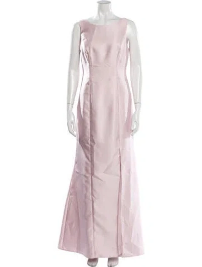 Pre-owned Alfred Sung Bateau Neckline Long Dress W/ Tags In Pink