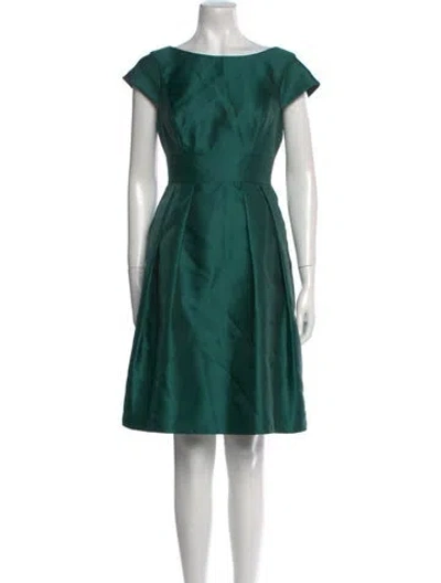 Pre-owned Alfred Sung Bateau Neckline Mini Dress W/ Tags In Green