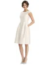 Alfred Sung Cap Sleeve Pleated Cocktail Dress With Pockets