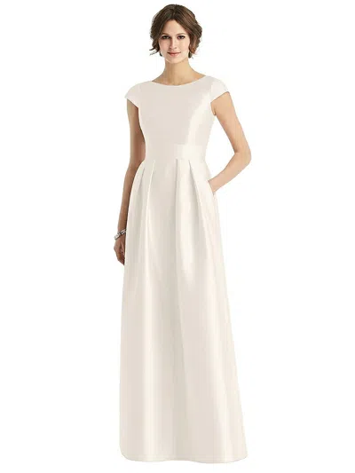 Alfred Sung Cap Sleeve Pleated Skirt Dress With Pockets