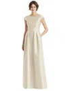 Alfred Sung Cap Sleeve Pleated Skirt Dress With Pockets