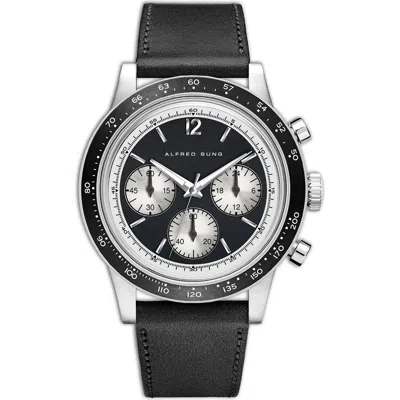 Alfred Sung Chronograph Ii Leather Strap Watch, 44mm In Multi