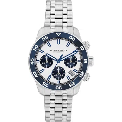 Alfred Sung Chronograph Iii Bracelet Strap Watch, 41mm In Metallic