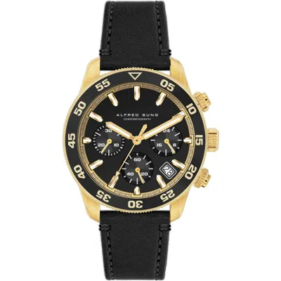 Alfred Sung Chronograph Iii Leather Strap Watch, 41mm In Multi