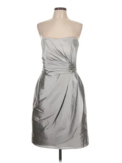 Pre-owned Alfred Sung Cocktail Dress In Silver