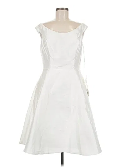Pre-owned Alfred Sung Cocktail Dress In White