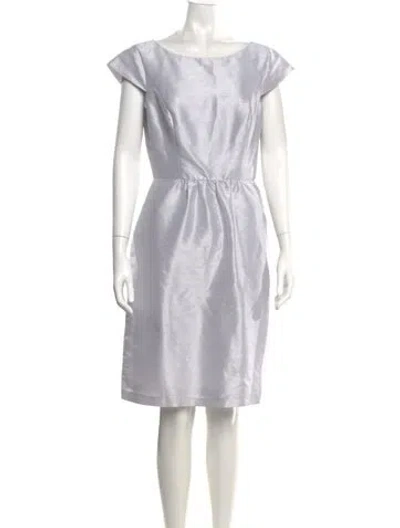 Pre-owned Alfred Sung Crew Neck Knee-length Dress In Gray