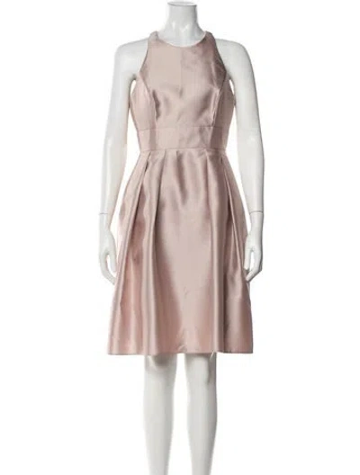 Pre-owned Alfred Sung Crew Neck Knee-length Dress In Neutral