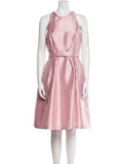 Pre-owned Alfred Sung Crew Neck Knee-length Dress In Pink