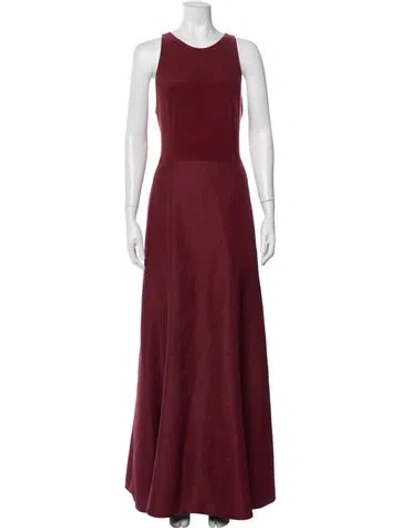 Pre-owned Alfred Sung Crew Neck Long Dress In Red