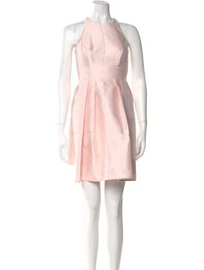 Pre-owned Alfred Sung Crew Neck Mini Dress In Pink