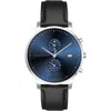 Alfred Sung Dual Time Leather Strap Watch, 42mm In Black