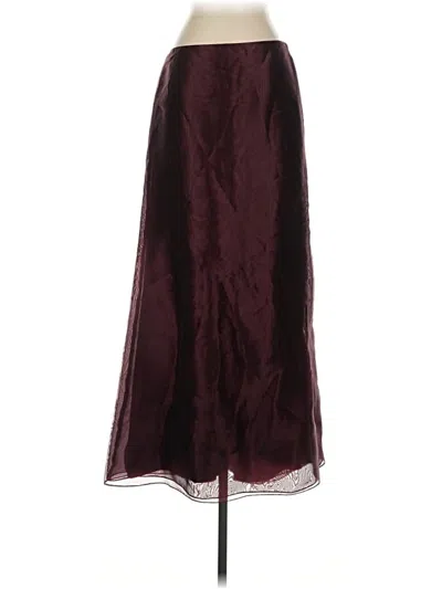 Pre-owned Alfred Sung Formal Skirt In Burgundy