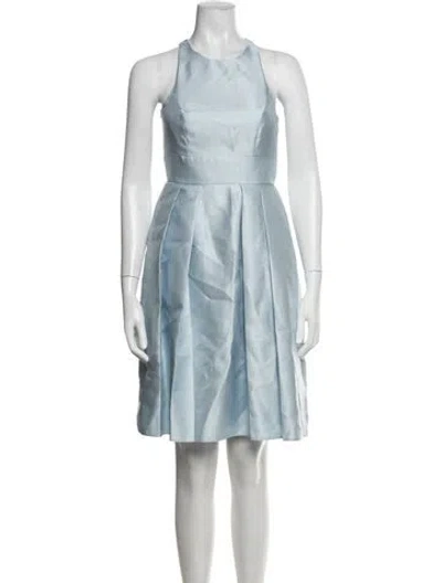 Pre-owned Alfred Sung Halterneck Knee-length Dress In Green
