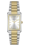 Alfred Sung Horizon Rectangular Bracelet Watch, 22mm X 32mm In Multi