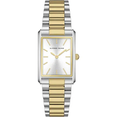 Alfred Sung Horizon Rectangular Bracelet Watch, 37mm X 45mm In Gold