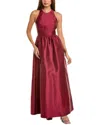 Alfred Sung Sleeveless Keyhole Back Dress In Burgundy In Red