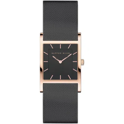 Alfred Sung Mesh Strap Watch, 26mm In Black