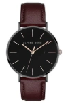 Alfred Sung Metropolitan Leather Strap Watch, 42mm In Brown