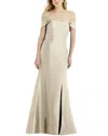 ALFRED SUNG ALFRED SUNG OFF-THE-SHOULDER BOW-BACK SATIN TRUMPET GOWN