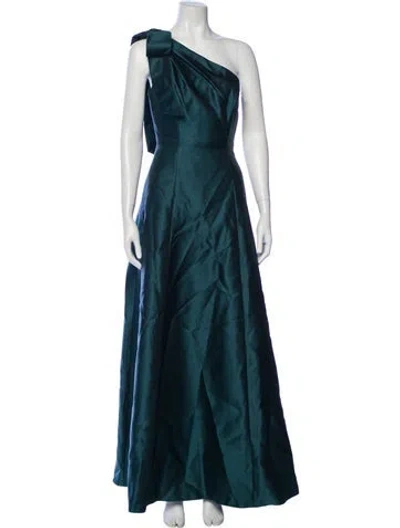 Pre-owned Alfred Sung One-shoulder Long Dress In Blue