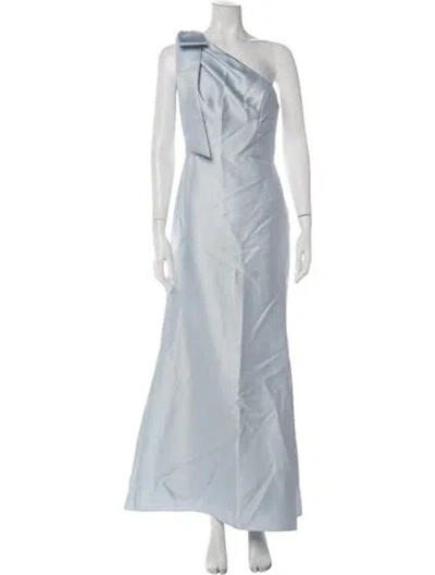 Pre-owned Alfred Sung One-shoulder Long Dress In Blue