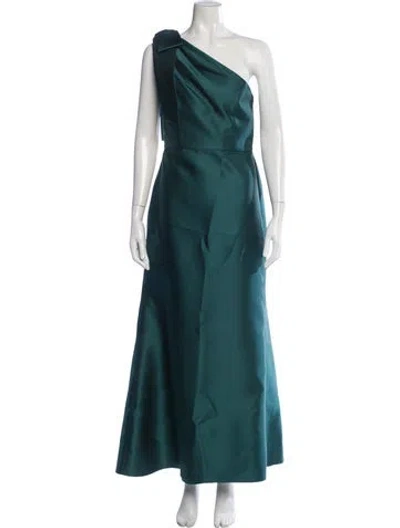 Pre-owned Alfred Sung One-shoulder Long Dress In Blue