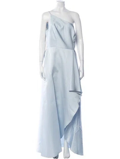 Pre-owned Alfred Sung One-shoulder Long Dress In Blue