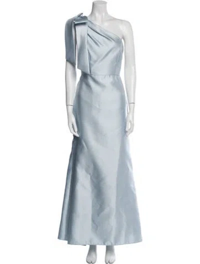 Pre-owned Alfred Sung One-shoulder Long Dress In Green