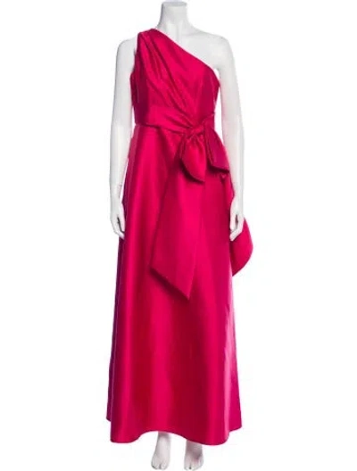 Pre-owned Alfred Sung One-shoulder Long Dress In Pink