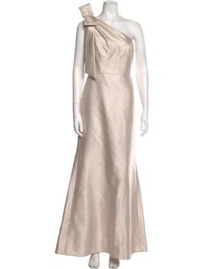 Pre-owned Alfred Sung One-shoulder Long Dress In Pink