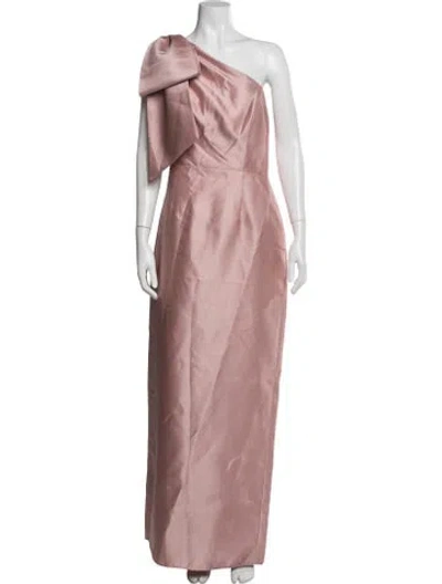 Pre-owned Alfred Sung One-shoulder Long Dress In Pink