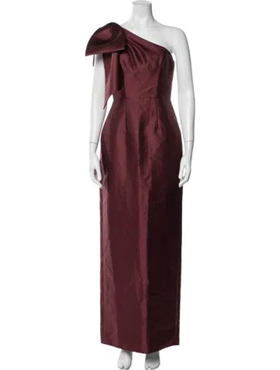 Pre-owned Alfred Sung One-shoulder Long Dress In Red
