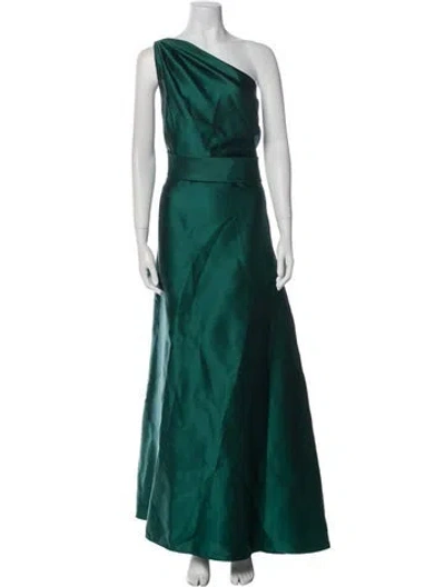 Pre-owned Alfred Sung One-shoulder Long Dress W/ Tags In Green