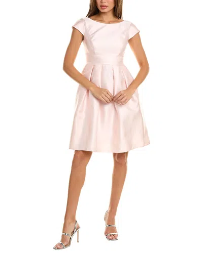 Alfred Sung Dessy Collection Cap Sleeve Pleated Cocktail Dress With Pockets In Blush Pink