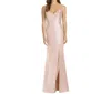 Alfred Sung Satin Trumpet Sweetheart Neck Dress In Cameo Pink In Pink