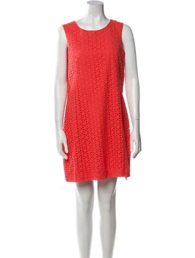 Pre-owned Alfred Sung Scoop Neck Mini Dress In Orange